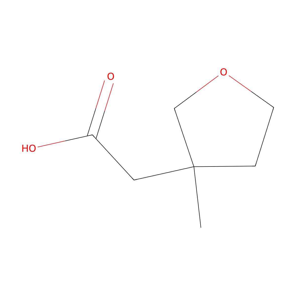 2-(3-Methyloxolan-3-yl)acetic acid molecular structure, CAS 1553868-27-1