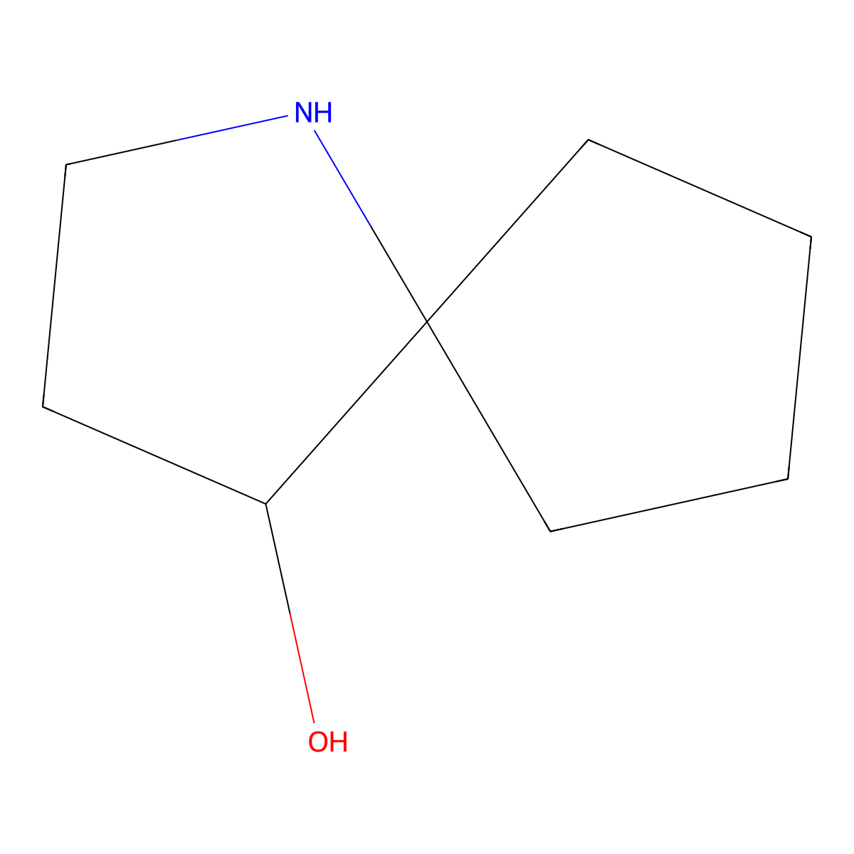 1-Azaspiro(4.4)nonan-4-ol molecular structure, CAS 1553896-22-2