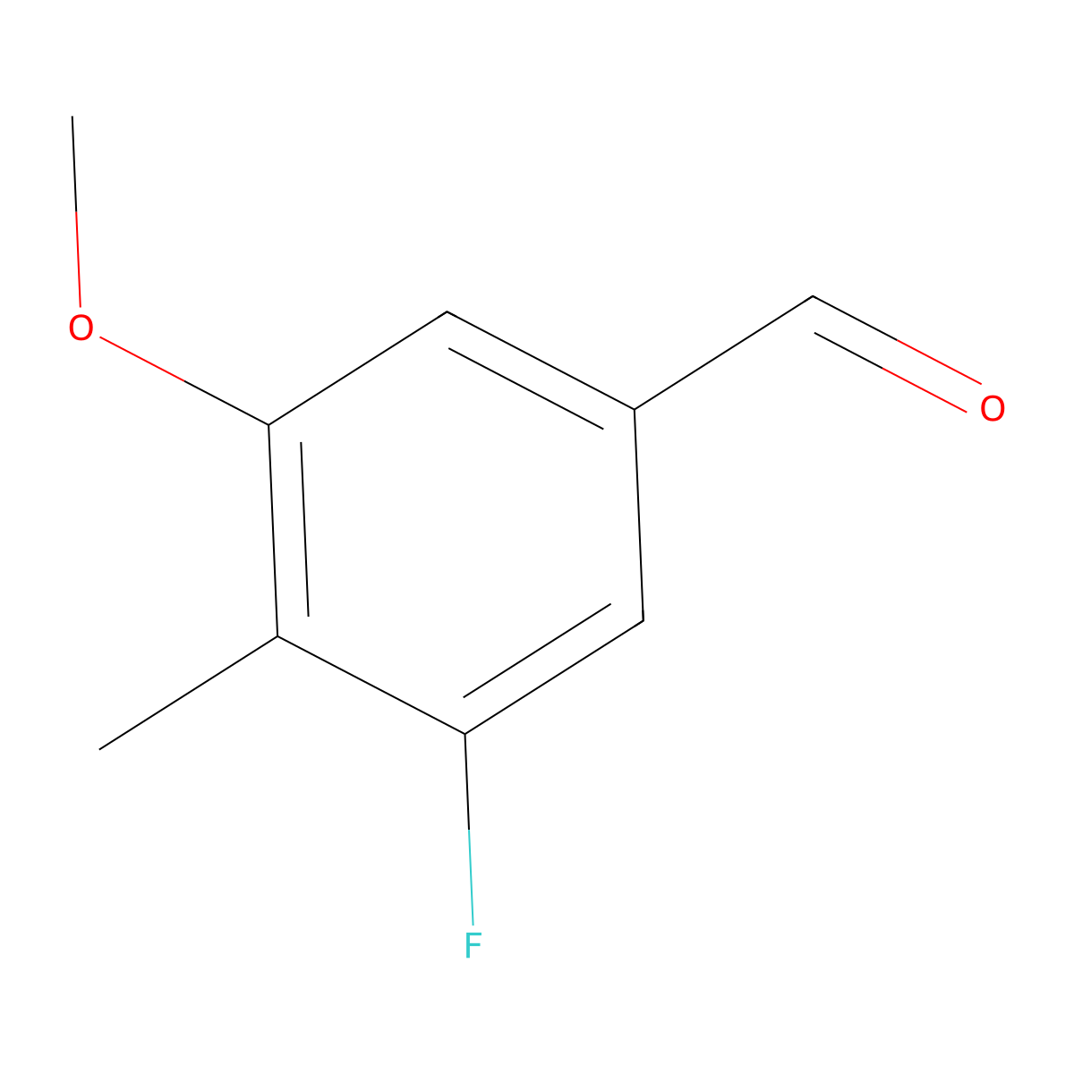 3-Fluoro-5-methoxy-4-methylbenzaldehyde molecular structure, CAS 1553897-63-4