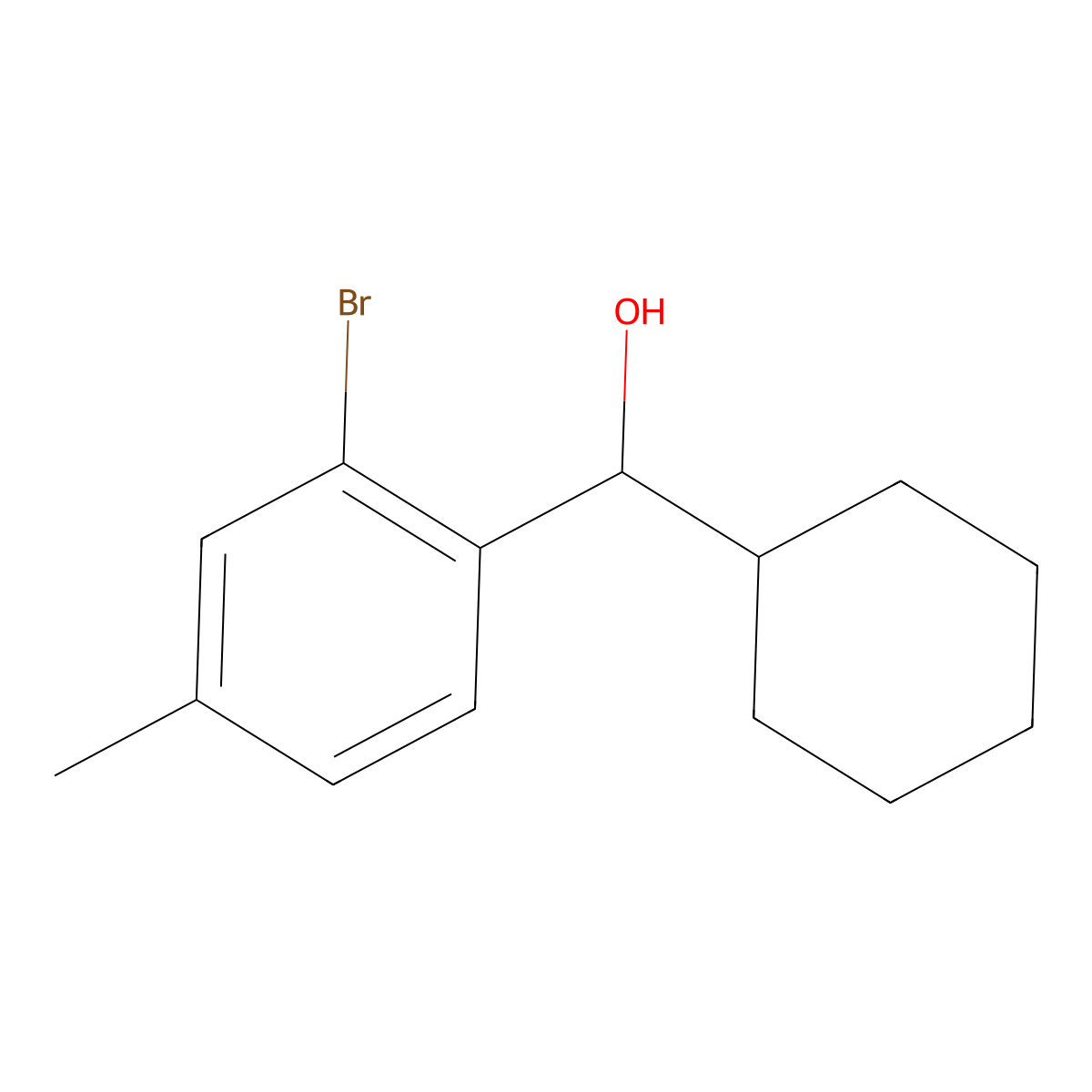 2-Bromo-alpha-cyclohexyl-4-methylbenZenemethanol molecular structure, CAS 1553903-30-2