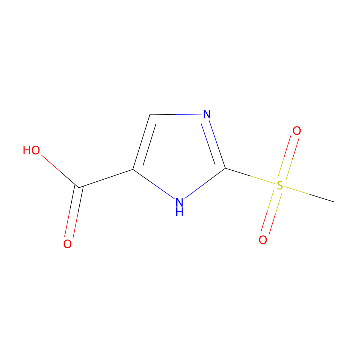 2-methanesulfonyl-1H-imidazole-5-carboxylic acid molecular structure, CAS 1553907-17-7