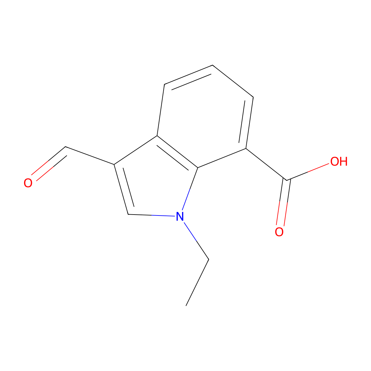 1-Ethyl-3-formyl-1H-indole-7-carboxylic acid molecular structure, CAS 1553912-55-2