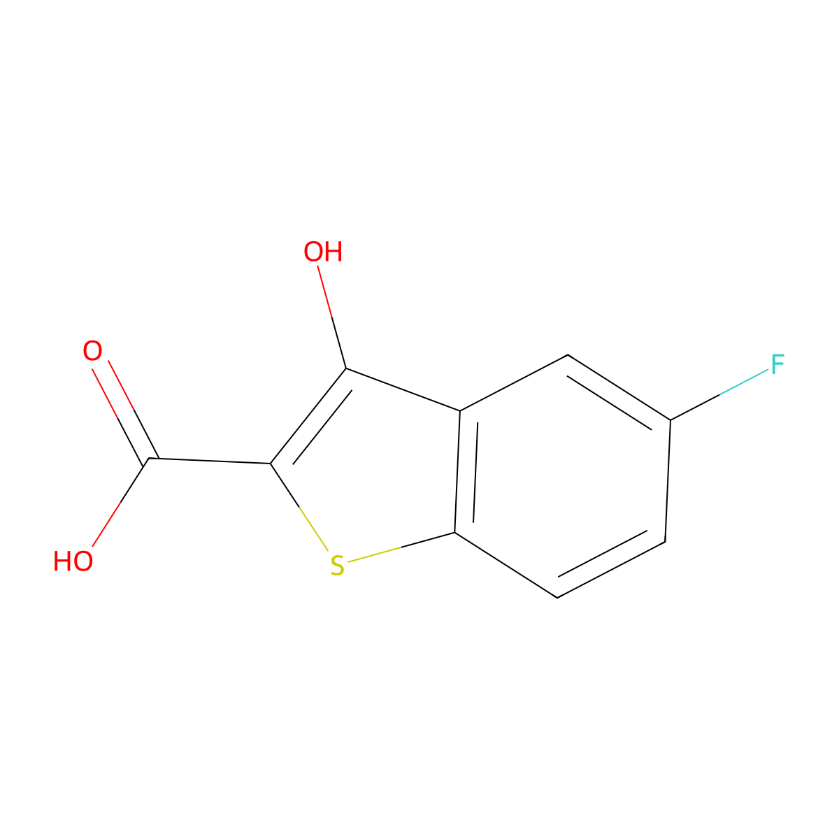 5-Fluoro-3-hydroxybenzo[b]thiophene-2-carboxylic acid molecular structure, CAS 1553914-45-6