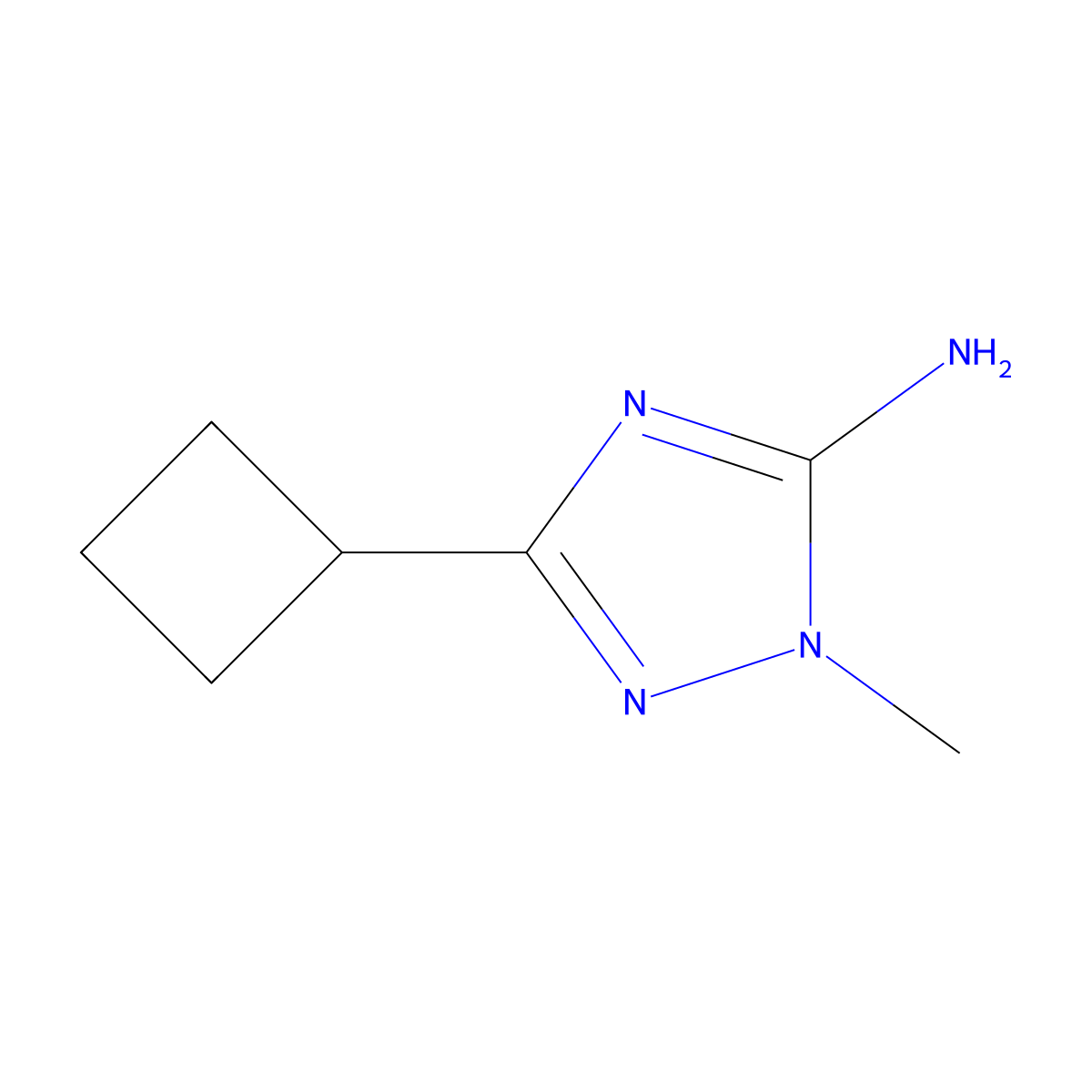 3-cyclobutyl-1-methyl-1H-1,2,4-triazol-5-amine molecular structure, CAS 1553917-14-8