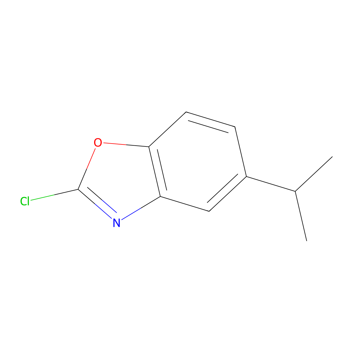 Benzoxazole, 2-chloro-5-(1-methylethyl)- molecular structure, CAS 155392-52-2