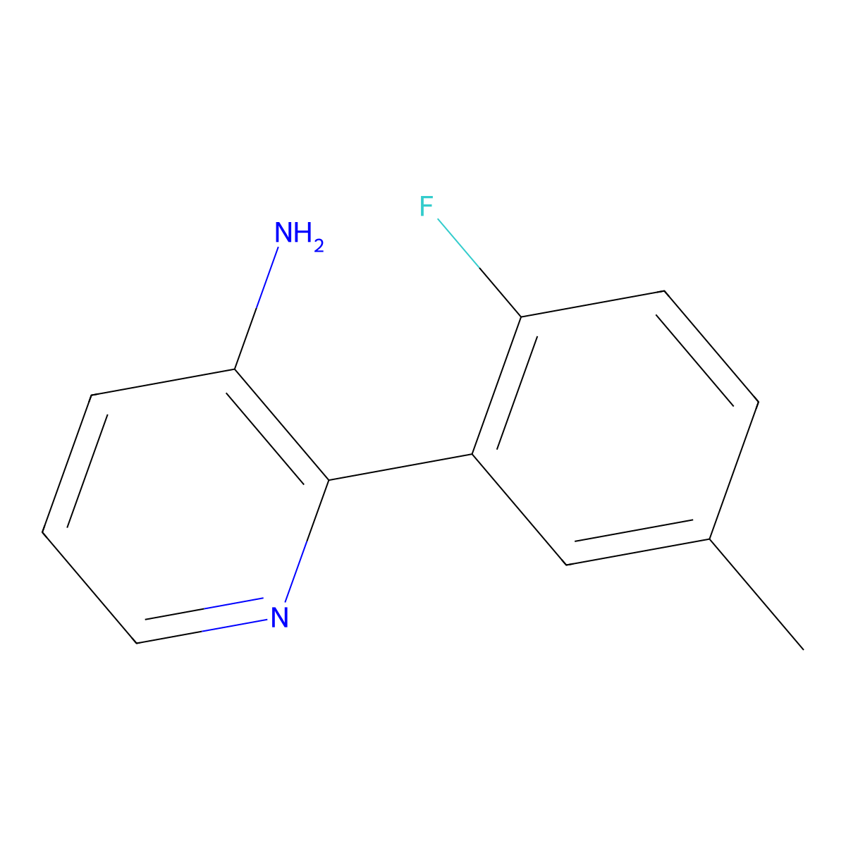 2-(2-Fluoro-5-methylphenyl)pyridin-3-amine molecular structure, CAS 1553934-34-1