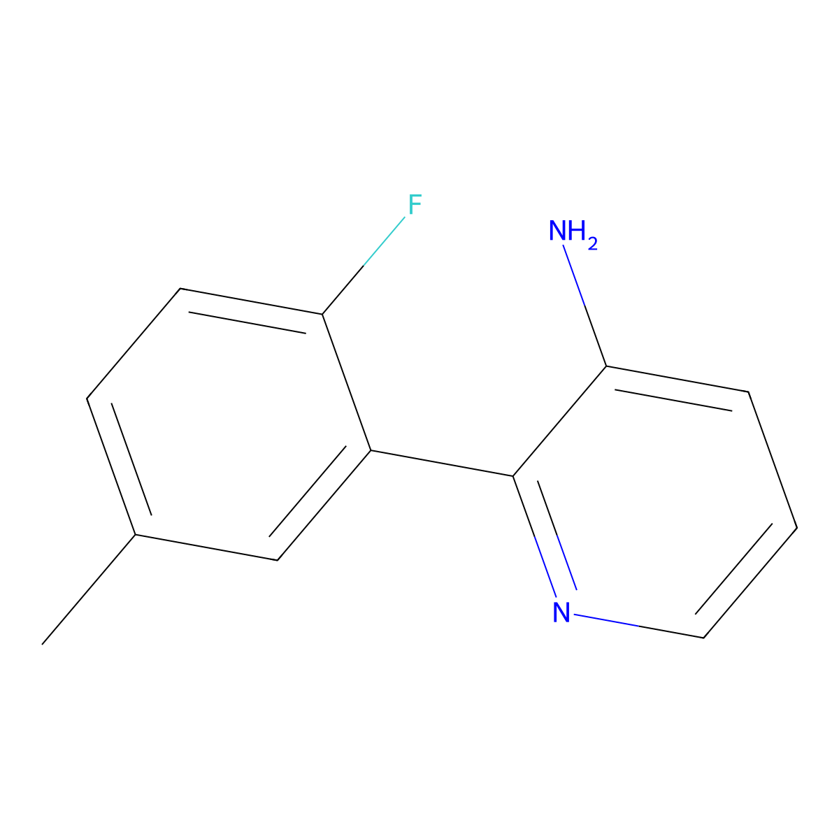 2-(2-Fluoro-5-methylphenyl)pyridin-3-amine molecular structure, CAS 1553934-34-1