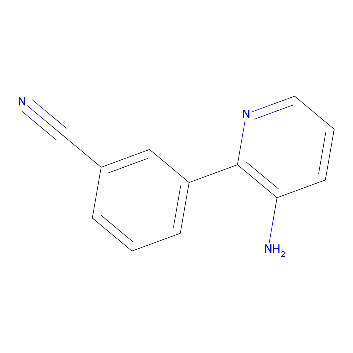 3-(3-Aminopyridin-2-YL)benzonitrile molecular structure, CAS 1553934-38-5