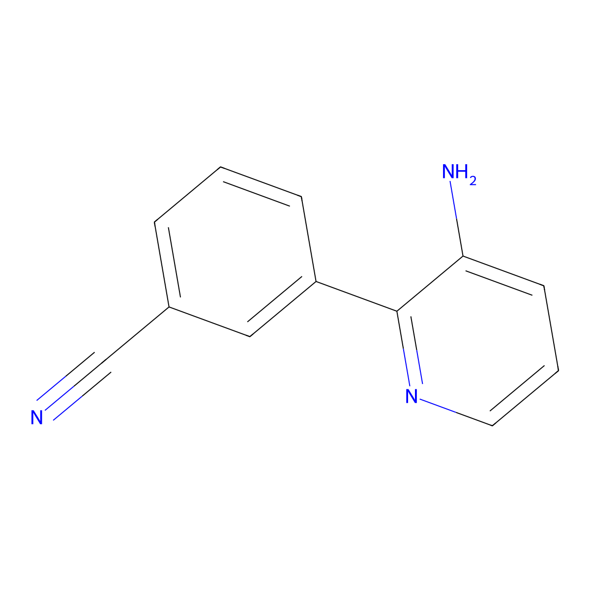 3-(3-Aminopyridin-2-YL)benzonitrile molecular structure, CAS 1553934-38-5