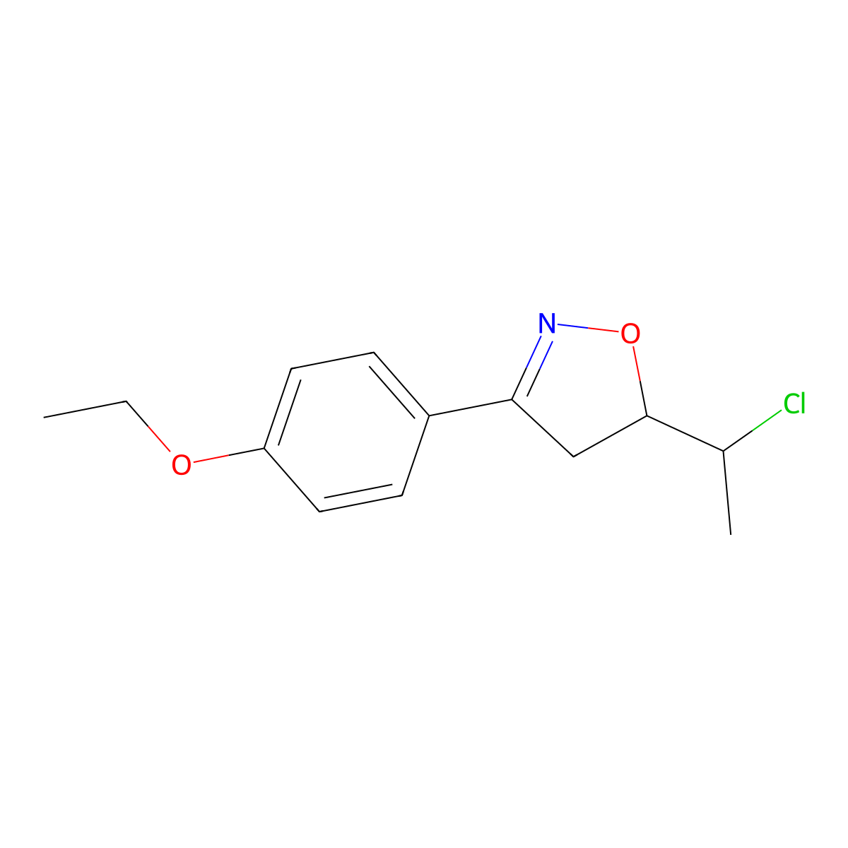 5-(1-Chloroethyl)-3-(4-ethoxyphenyl)-4,5-dihydro-1,2-oxazole molecular structure, CAS 1553940-42-3