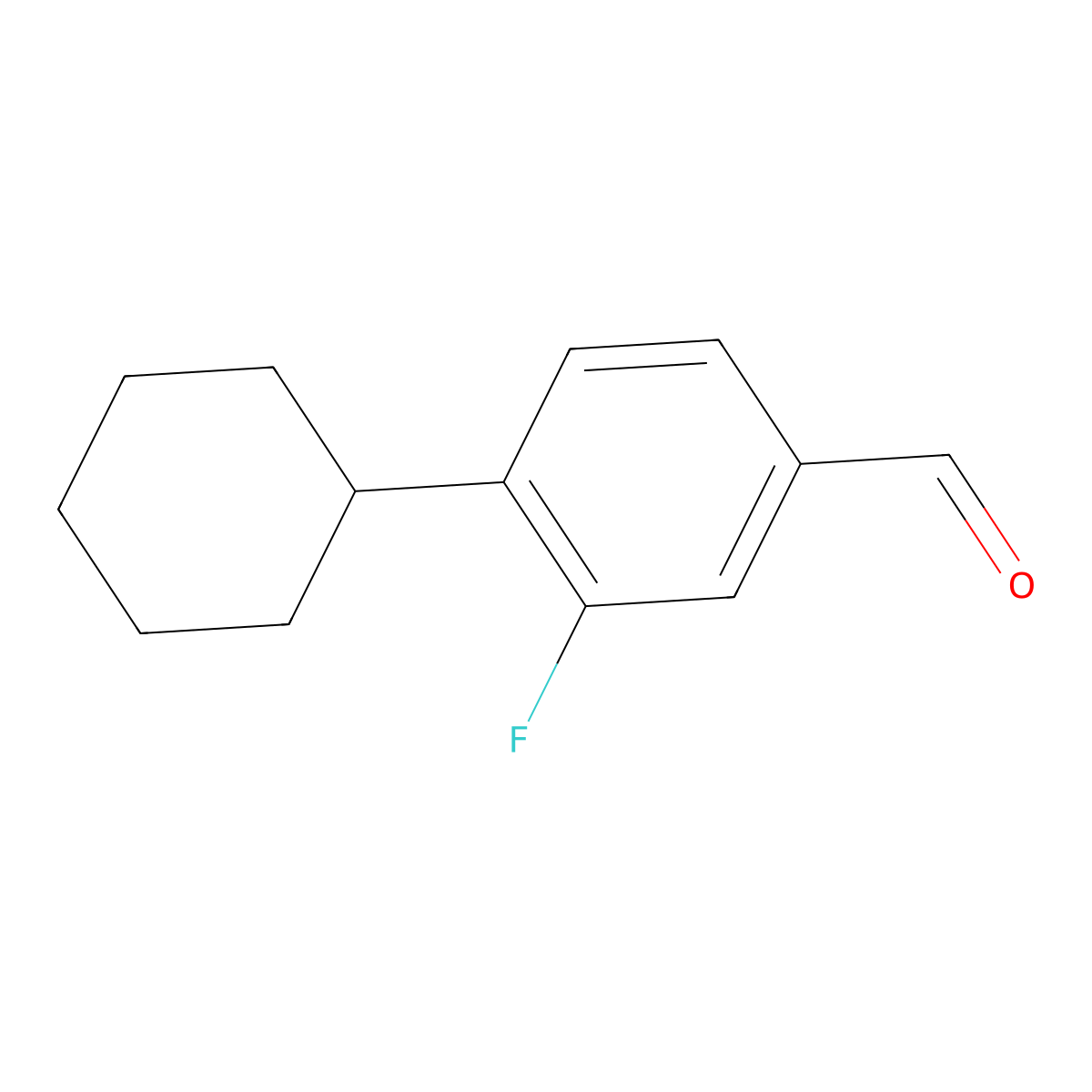 4-Cyclohexyl-3-fluorobenzaldehyde molecular structure, CAS 1553946-12-5
