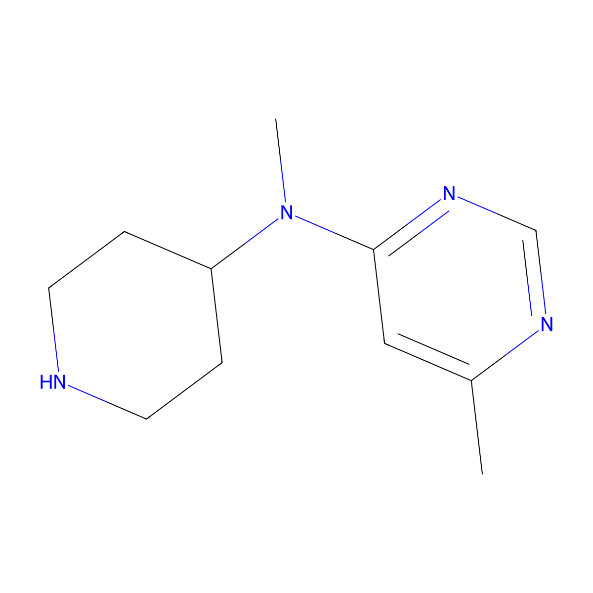 N,6-dimethyl-N-(piperidin-4-yl)pyrimidin-4-amine molecular structure, CAS 1553946-59-0