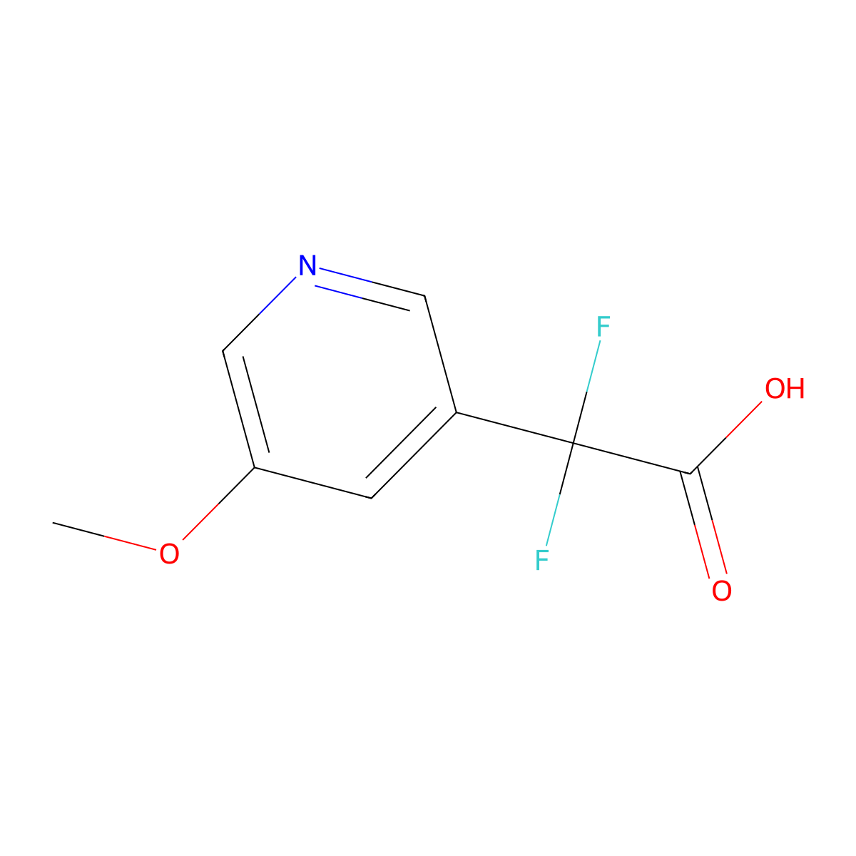 2,2-Difluoro-2-(5-methoxypyridin-3-yl)acetic acid molecular structure, CAS 1553951-99-7