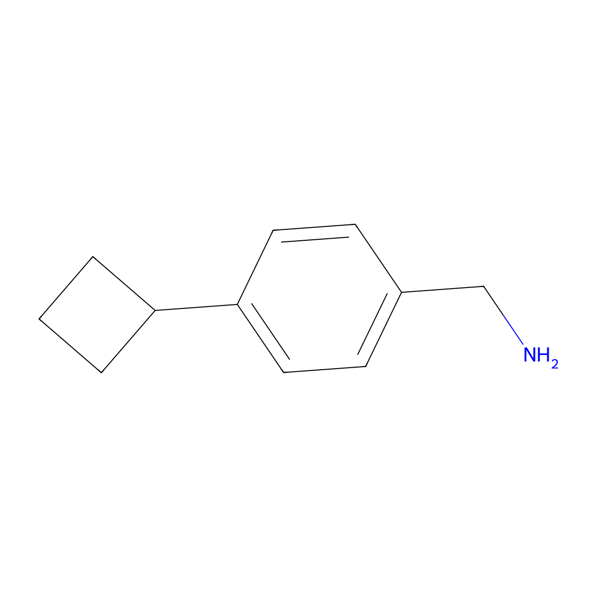 (4-Cyclobutylphenyl)methanamine molecular structure, CAS 1553955-83-1