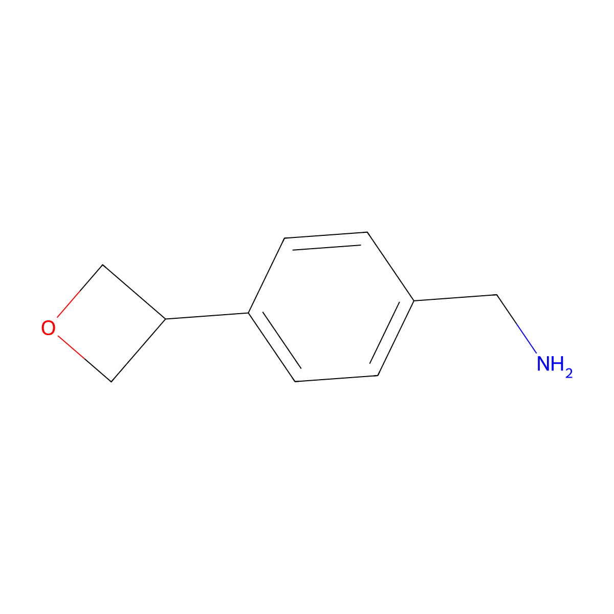 (4-(Oxetan-3-yl)phenyl)methanamine molecular structure, CAS 1553956-00-5