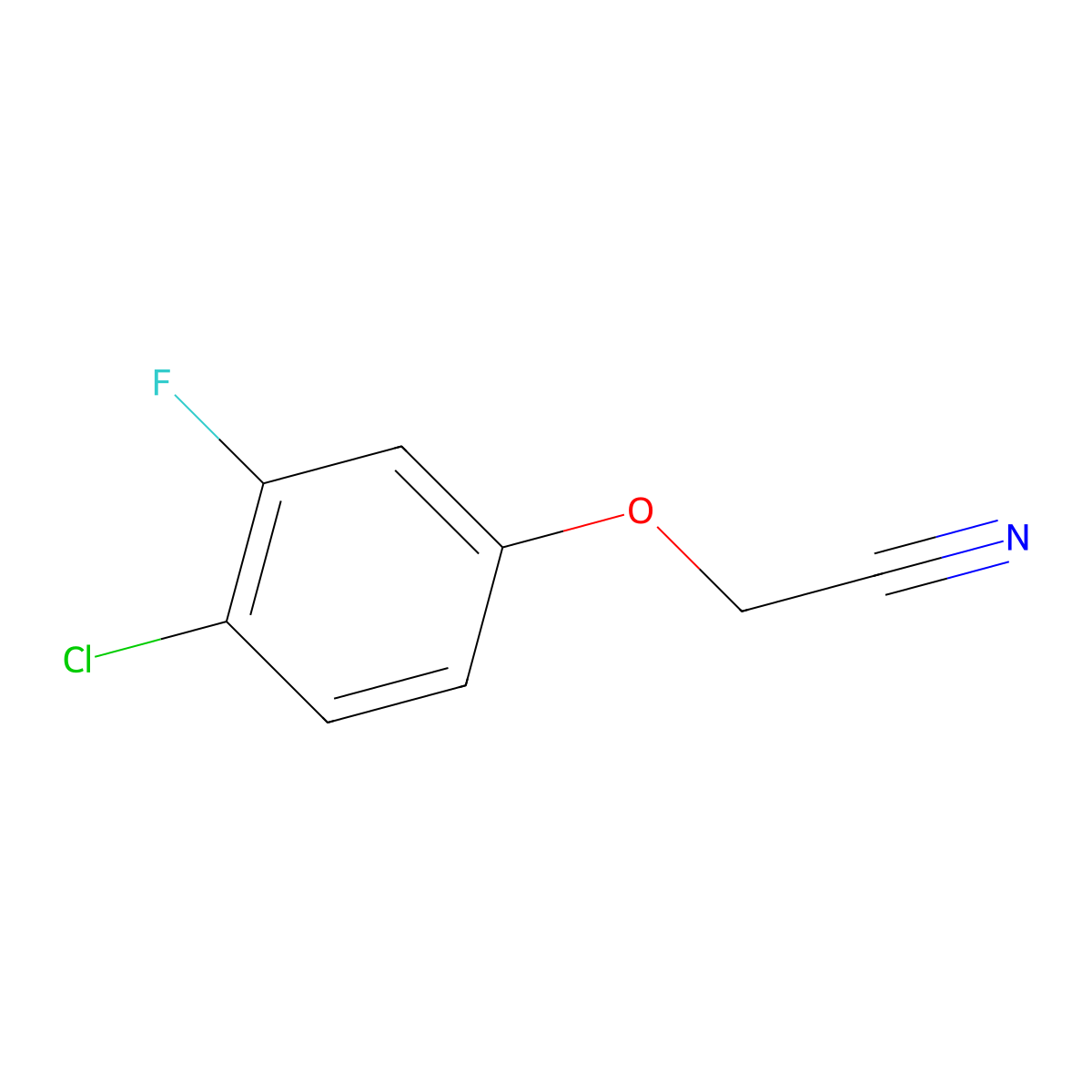 2-(4-Chloro-3-fluorophenoxy)acetonitrile molecular structure, CAS 1553956-45-8