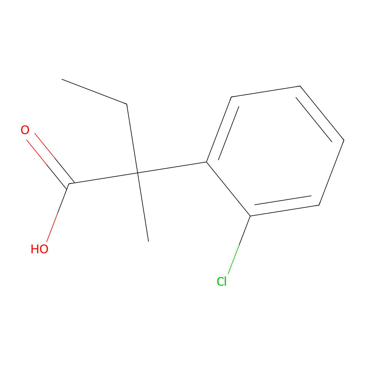 2-(2-Chlorophenyl)-2-methylbutanoic acid molecular structure, CAS 1553958-56-7