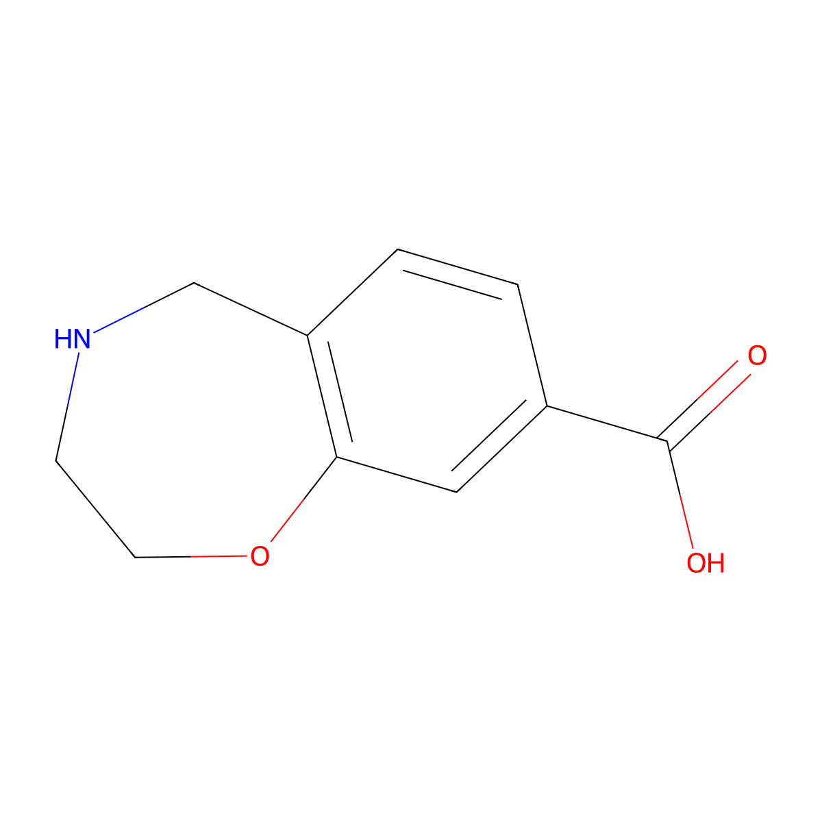 2,3,4,5-Tetrahydro-1,4-benzoxazepine-8-carboxylic acid molecular structure, CAS 1553959-31-1
