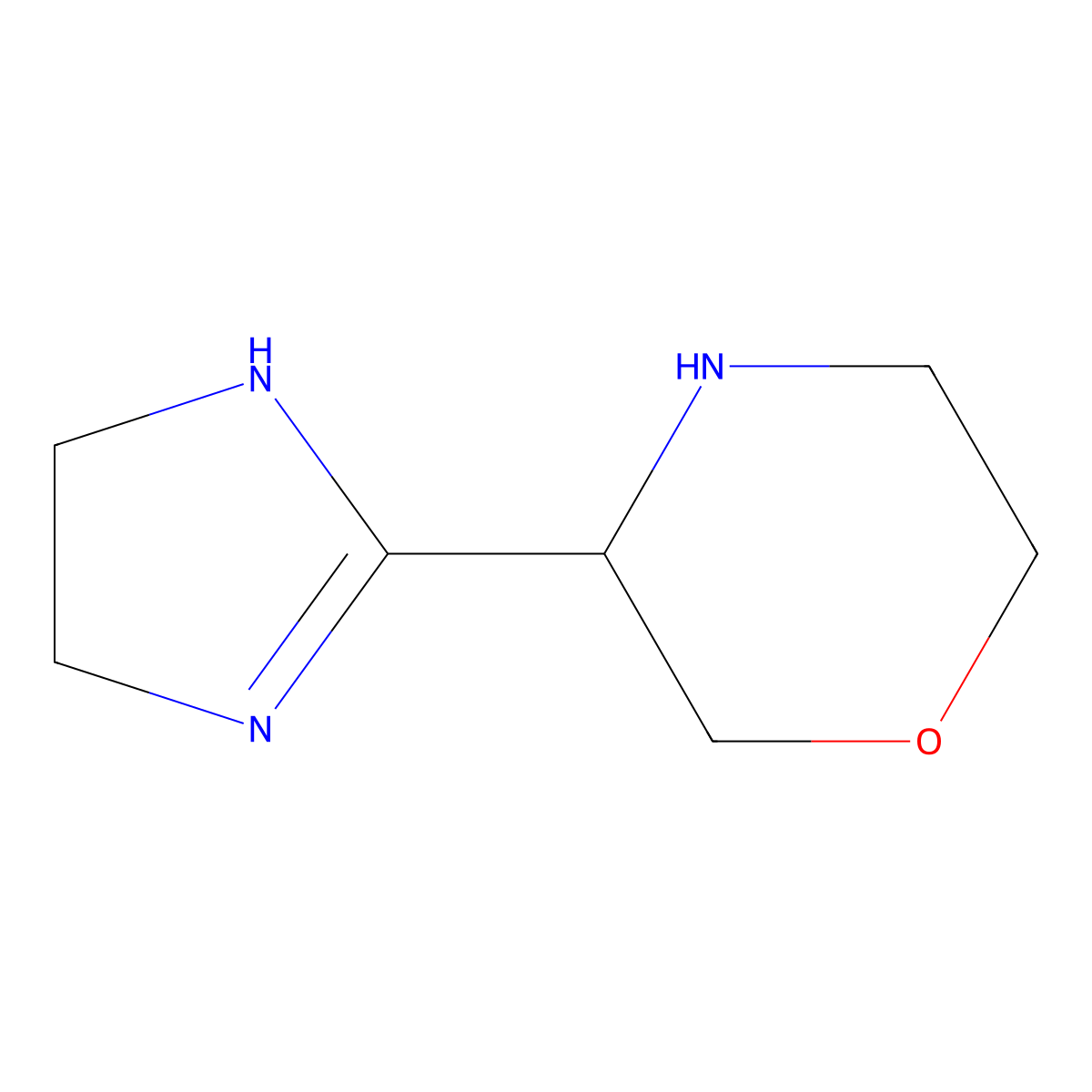 3-(4,5-dihydro-1H-imidazol-2-yl)morpholine molecular structure, CAS 1553960-35-2