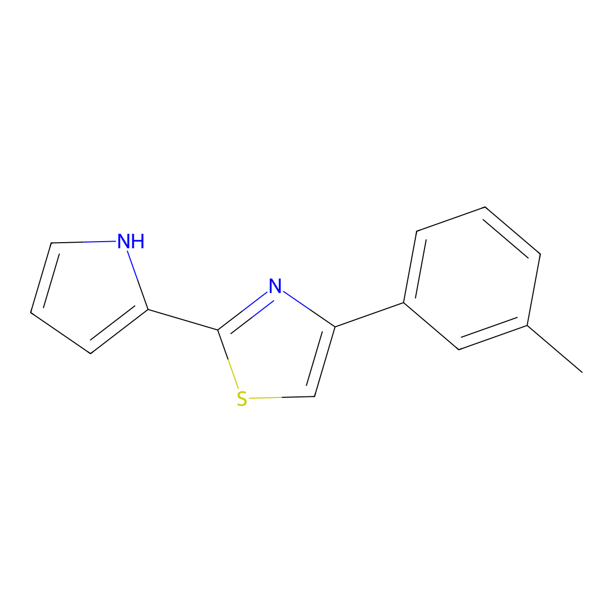 4-(3-Methylphenyl)-2-(1H-pyrrol-2-yl)-1,3-thiazole molecular structure, CAS 1553968-46-9