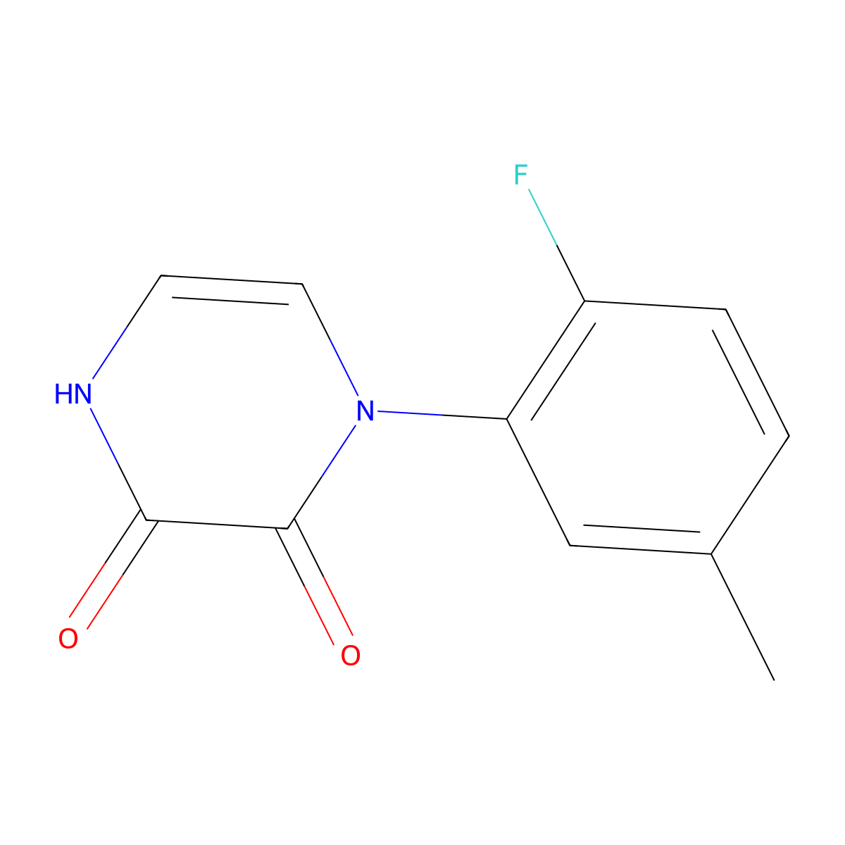 4-(2-Fluoro-5-methylphenyl)-1H-pyrazine-2,3-dione molecular structure, CAS 1553968-93-6