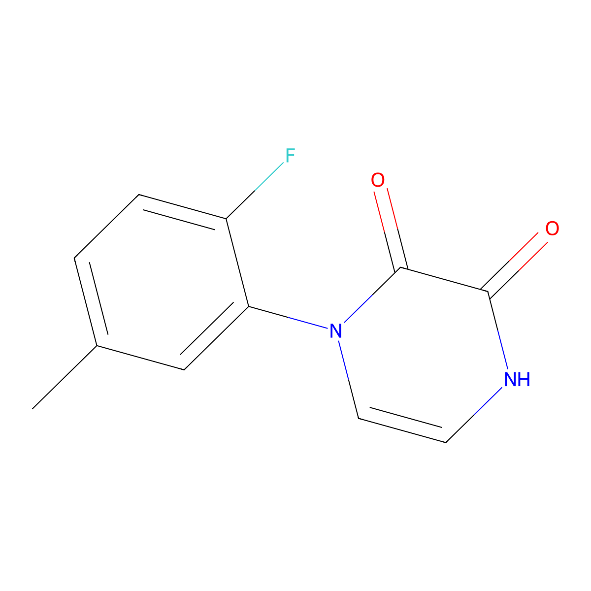 4-(2-Fluoro-5-methylphenyl)-1H-pyrazine-2,3-dione molecular structure, CAS 1553968-93-6