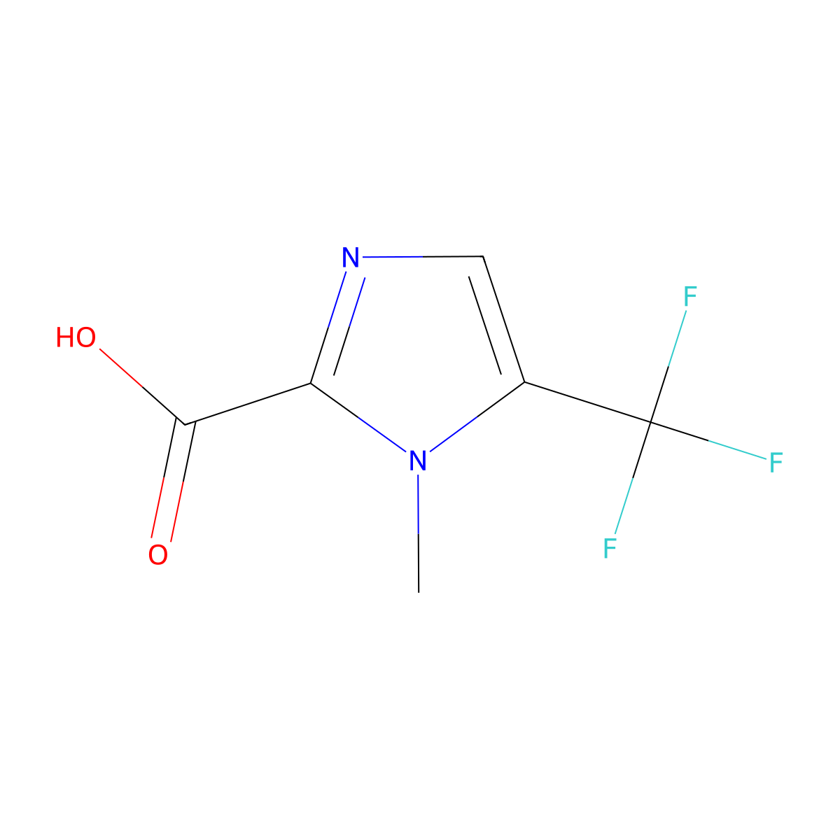 1-Methyl-5-(trifluoromethyl)-1H-imidazole-2-carboxylic acid molecular structure, CAS 1553988-25-2