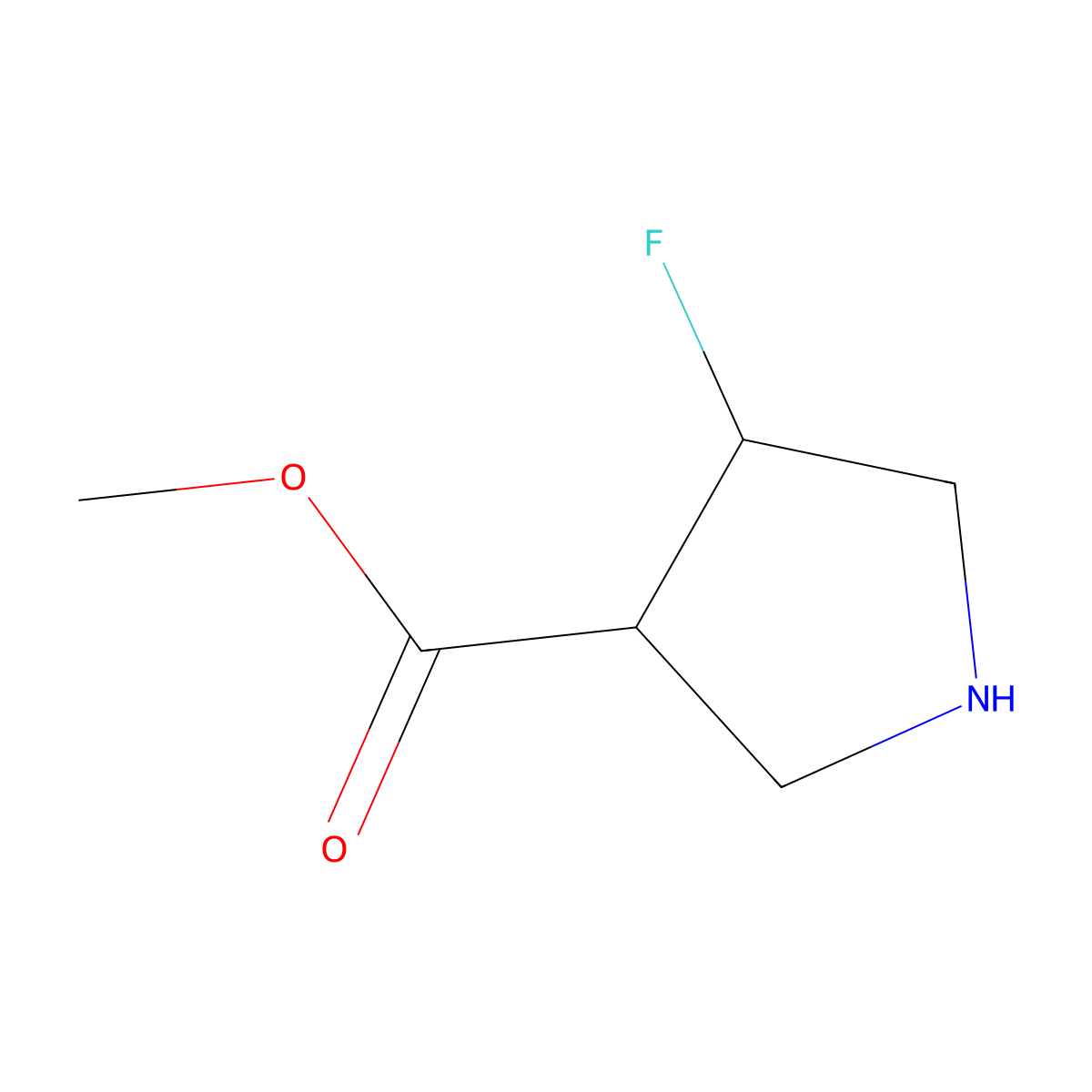 Methyl 4-fluoropyrrolidine-3-carboxylate molecular structure, CAS 1553991-06-2