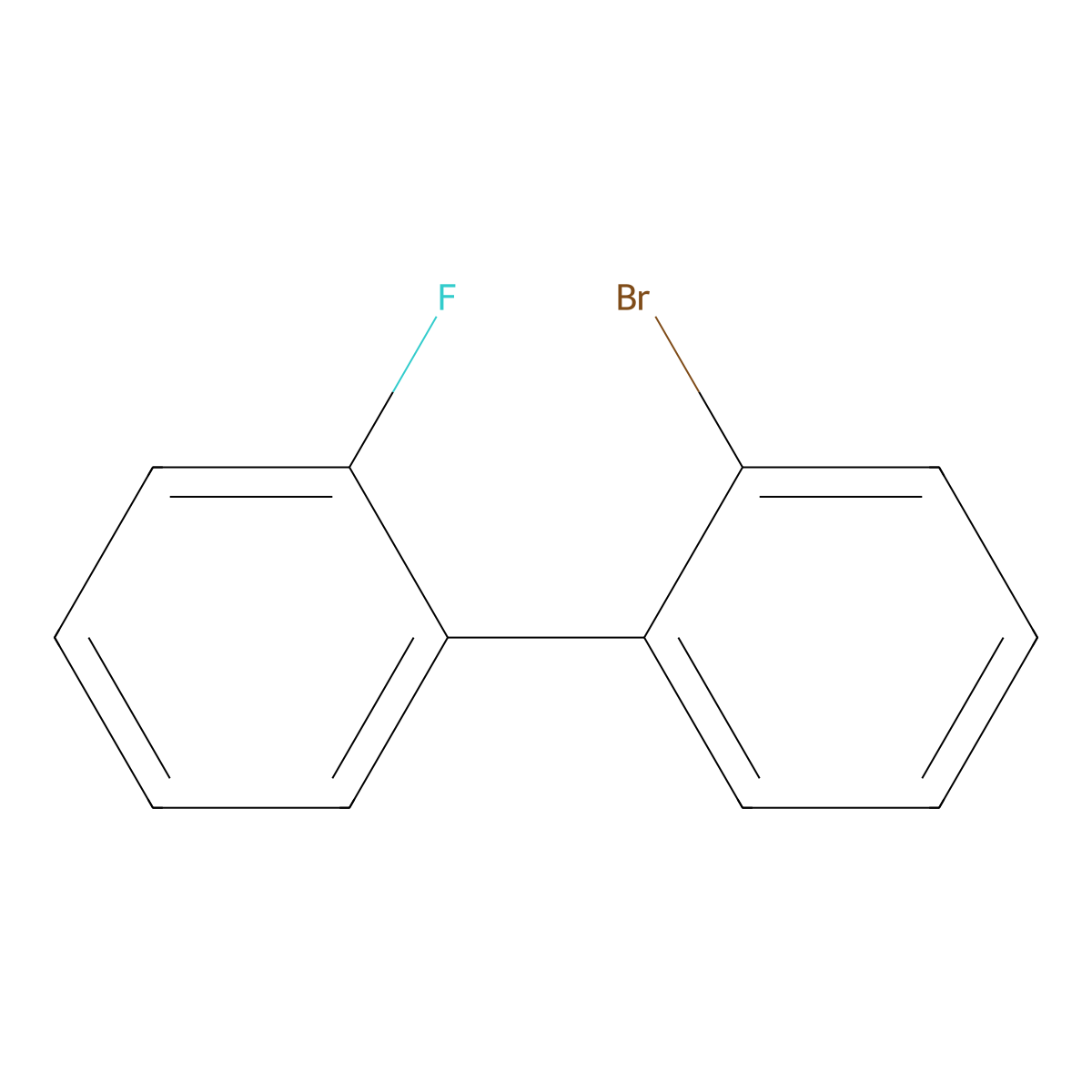 2-bromo-2'-fluoro-1,1'-Biphenyl molecular structure, CAS 1554-05-8