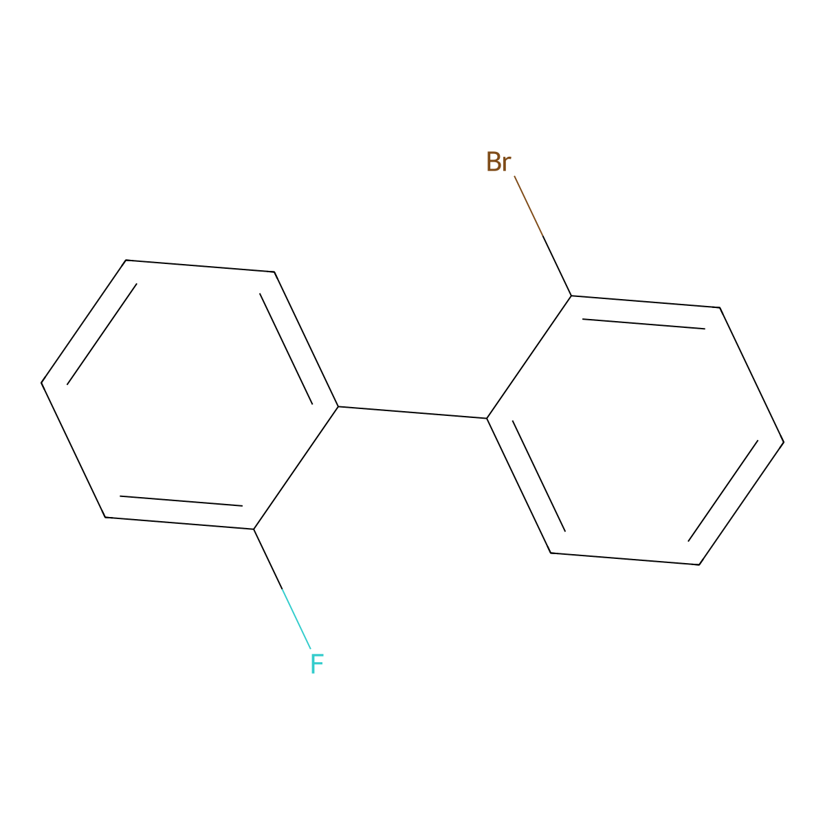 2-bromo-2'-fluoro-1,1'-Biphenyl molecular structure, CAS 1554-05-8