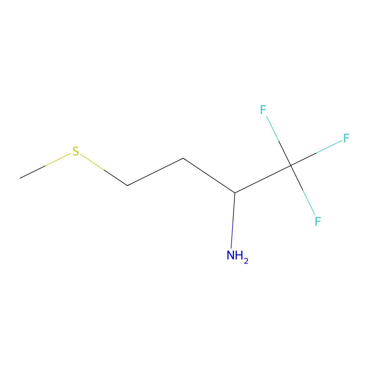 1,1,1-Trifluoro-4-(methylsulfanyl)butan-2-amine molecular structure, CAS 1554-62-7