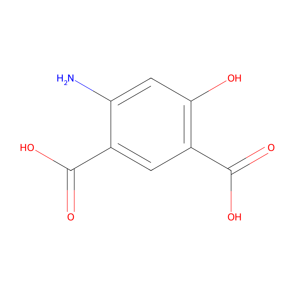4-Amino-6-hydroxybenzene-1,3-dicarboxylic acid molecular structure, CAS 15540-79-1