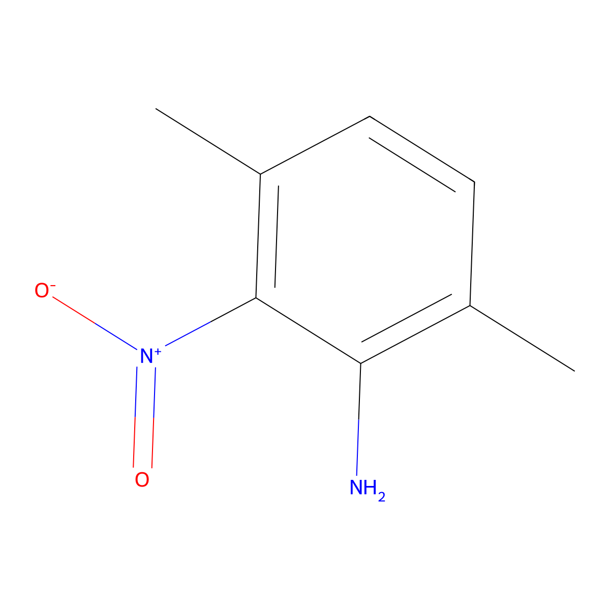 3,6-Dimethyl-2-nitroaniline molecular structure, CAS 15540-85-9