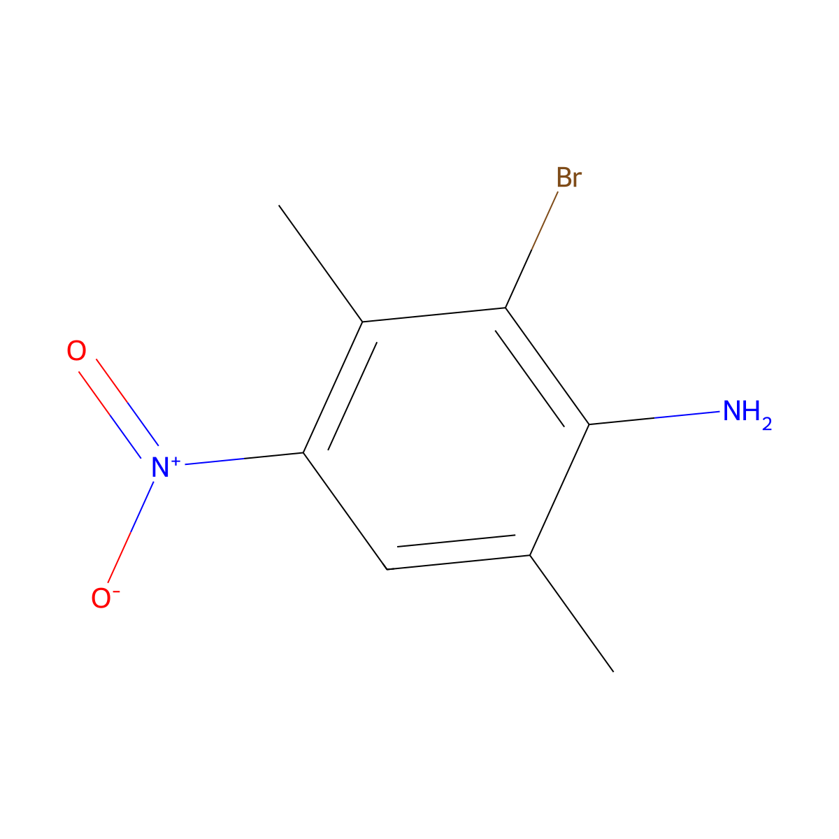 2-Bromo-3,6-dimethyl-4-nitroaniline molecular structure, CAS 15540-86-0