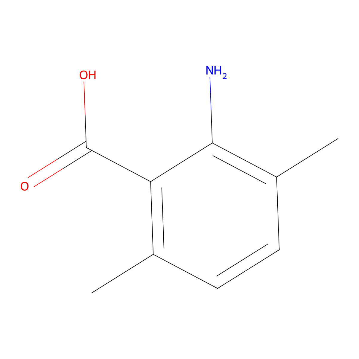 2-Amino-3,6-dimethylbenzoic acid molecular structure, CAS 15540-91-7