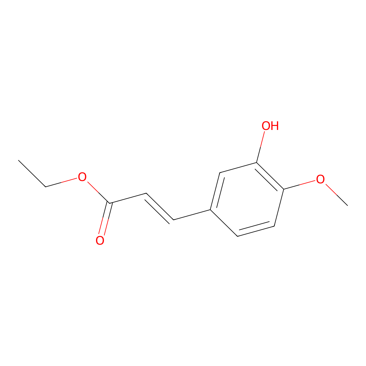 (E)-Ethyl 3-(3-hydroxy-4-methoxyphenyl)acrylate molecular structure, CAS 155401-23-3