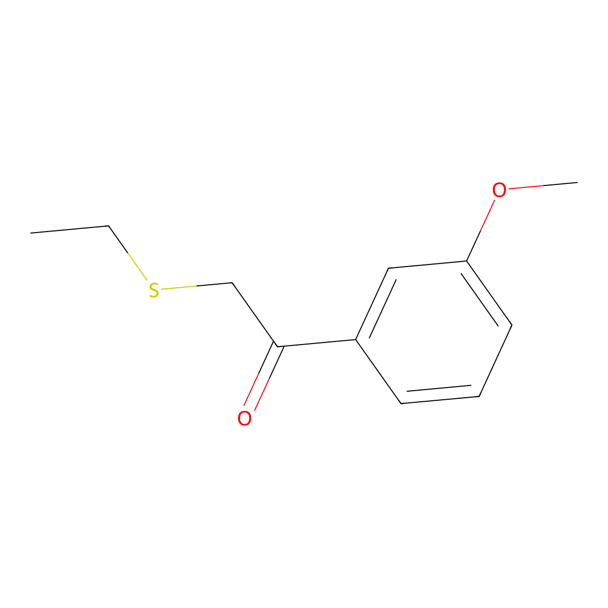 2-(Ethylthio)-1-(3-methoxyphenyl)ethan-1-one molecular structure, CAS 155401-95-9