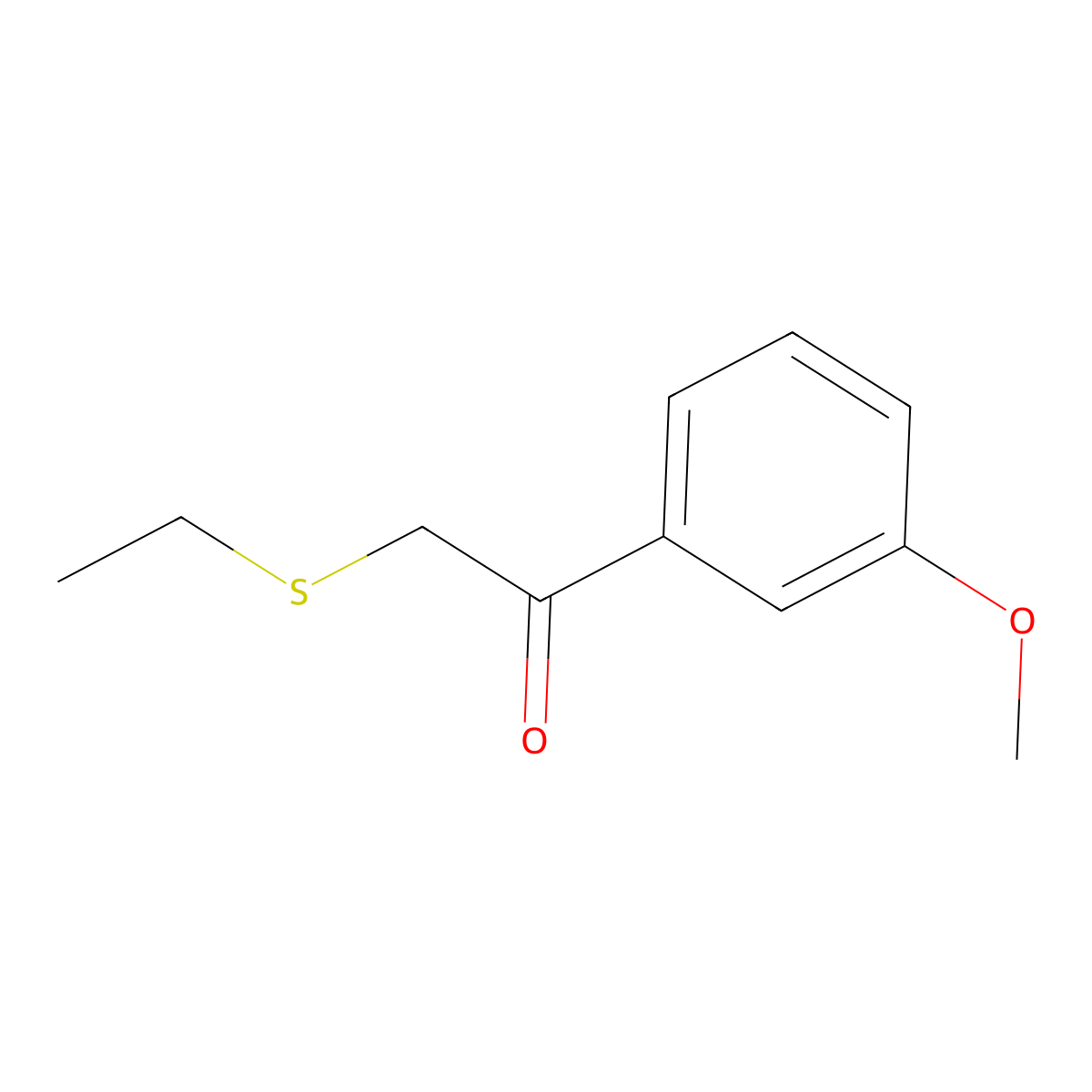 2-(Ethylthio)-1-(3-methoxyphenyl)ethan-1-one molecular structure, CAS 155401-95-9
