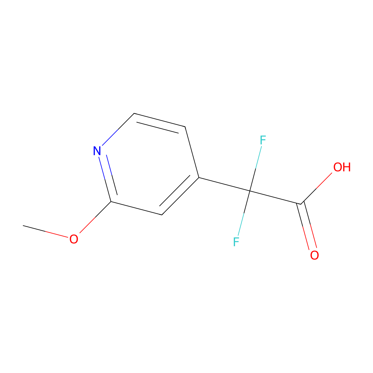 2,2-Difluoro-2-(2-methoxypyridin-4-yl)acetic acid molecular structure, CAS 1554016-51-1