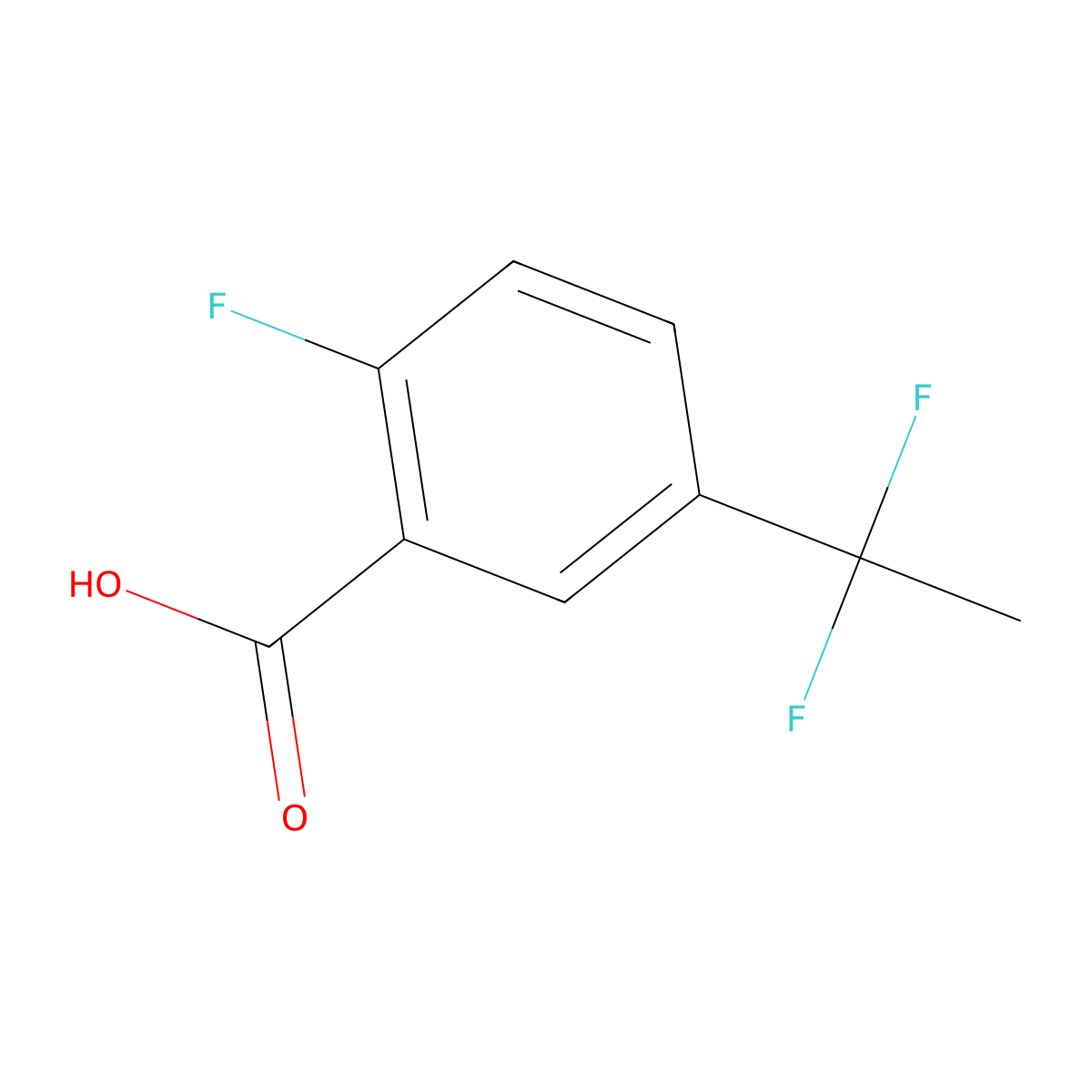 5-(1,1-Difluoroethyl)-2-fluorobenzoic acid molecular structure, CAS 1554029-87-6
