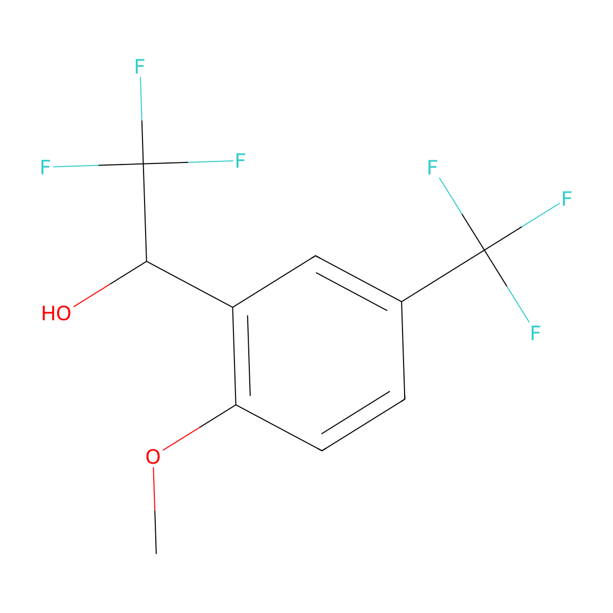 2,2,2-Trifluoro-1-[2-methoxy-5-(trifluoromethyl)phenyl]ethan-1-ol molecular structure, CAS 1554031-90-1