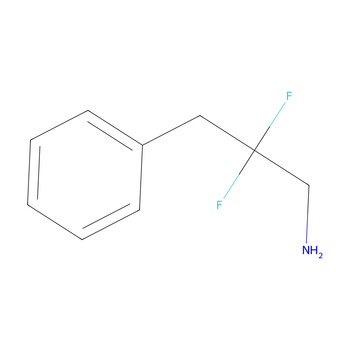 2,2-Difluoro-3-phenylpropan-1-amine molecular structure, CAS 1554042-28-2