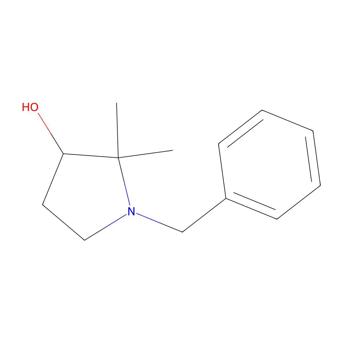 1-Benzyl-2,2-dimethylpyrrolidin-3-ol molecular structure, CAS 1554043-04-7