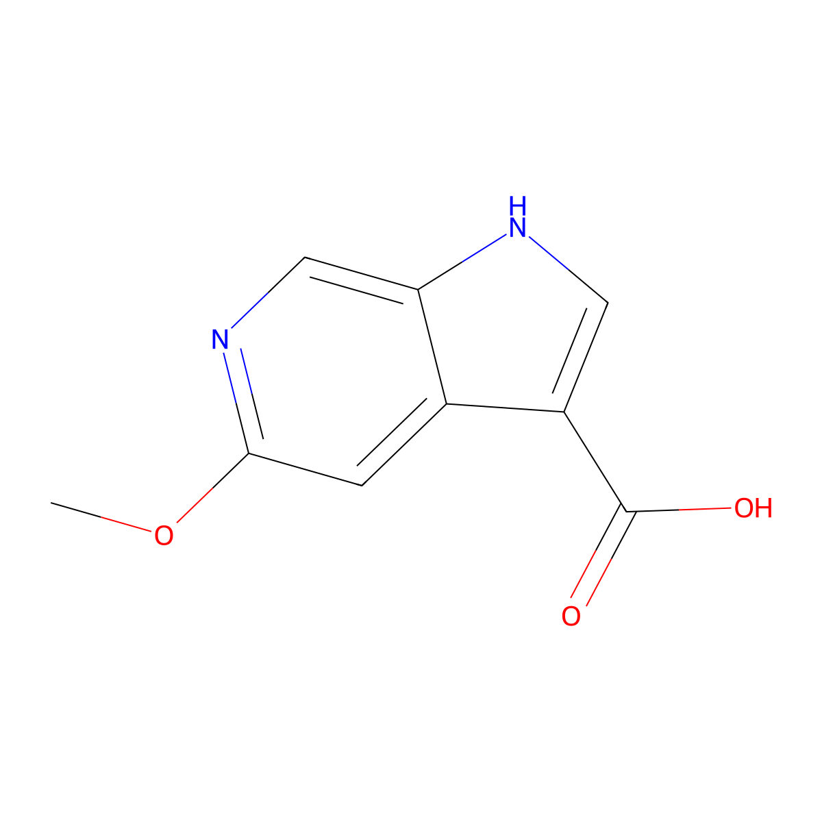 5-methoxy-1H-pyrrolo[2,3-c]pyridine-3-carboxylic acid molecular structure, CAS 1554047-87-8