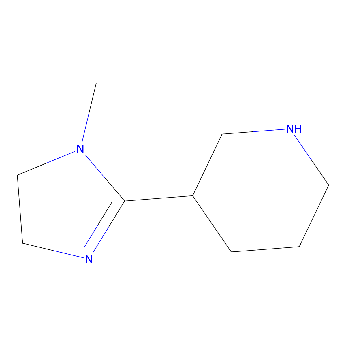 3-(1-Methyl-4,5-dihydro-1H-imidazol-2-yl)piperidine molecular structure, CAS 1554074-31-5
