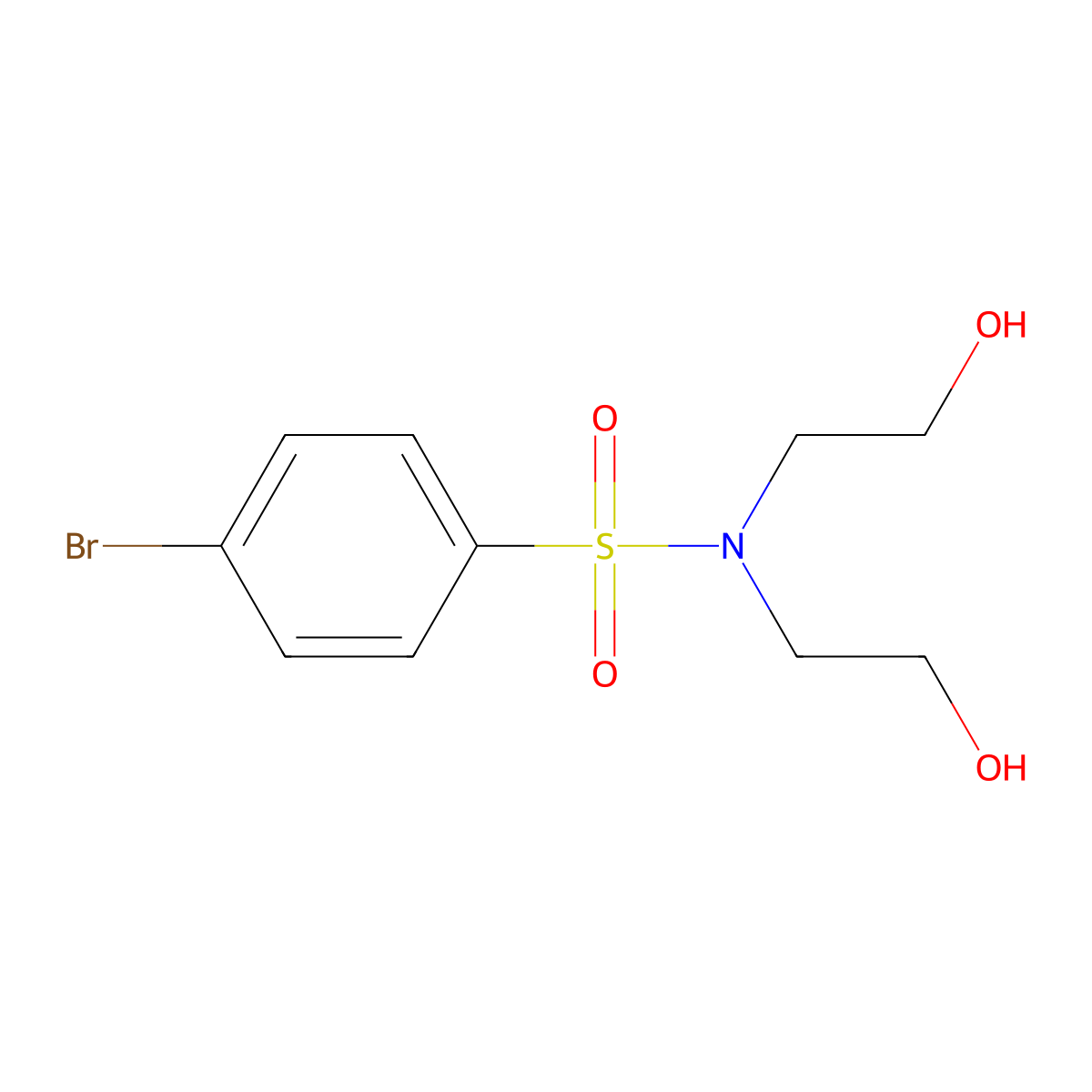 4-bromo-N,N-bis(2-hydroxyethyl)benzenesulfonamide molecular structure, CAS 155408-93-8