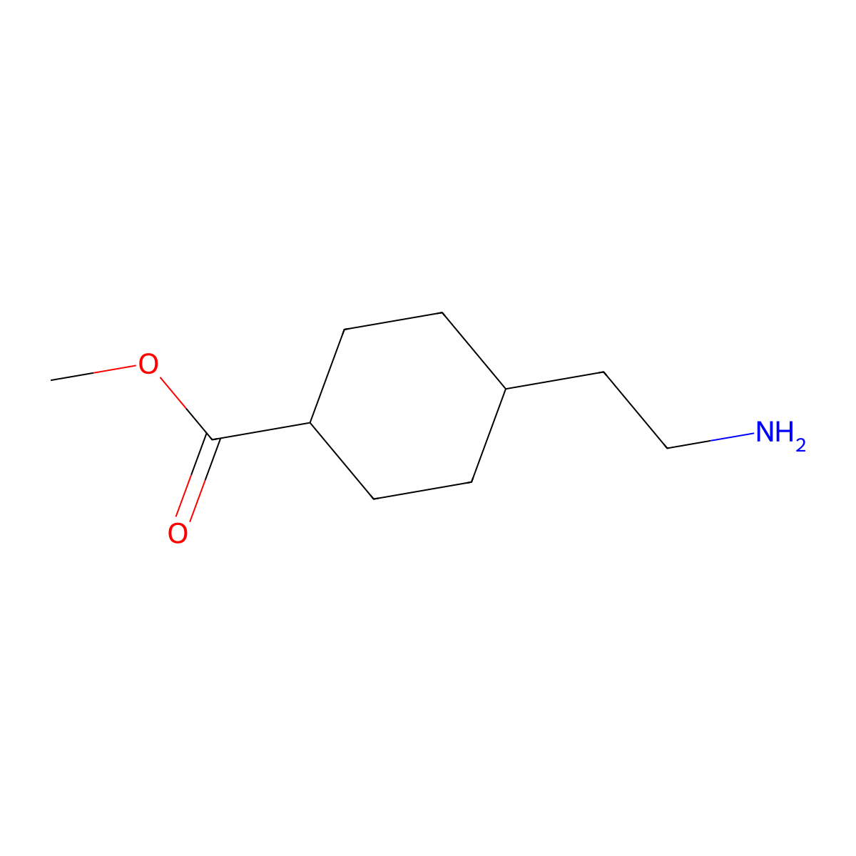 Methyl 4-(2-aminoethyl)cyclohexane-1-carboxylate molecular structure, CAS 1554086-06-4
