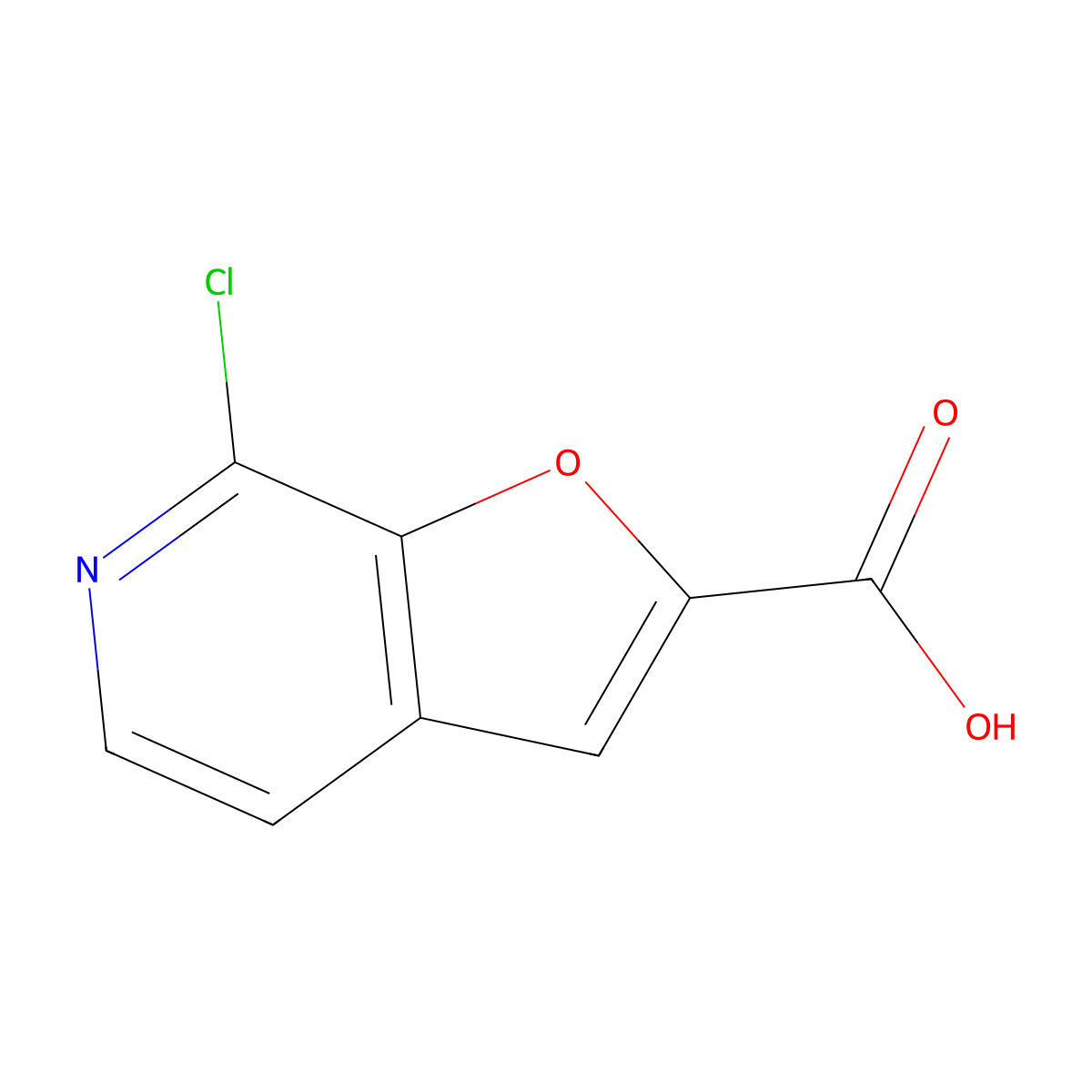 7-Chlorofuro(2,3-c)pyridine-2-carboxylic acid molecular structure, CAS 1554086-60-0