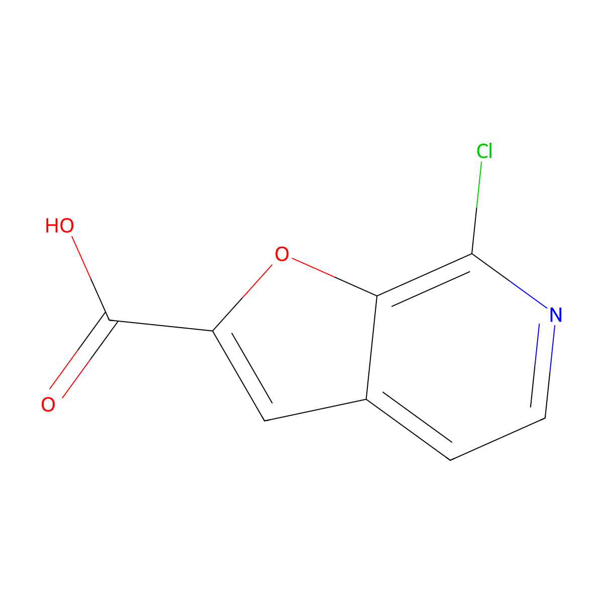 7-Chlorofuro(2,3-c)pyridine-2-carboxylic acid molecular structure, CAS 1554086-60-0