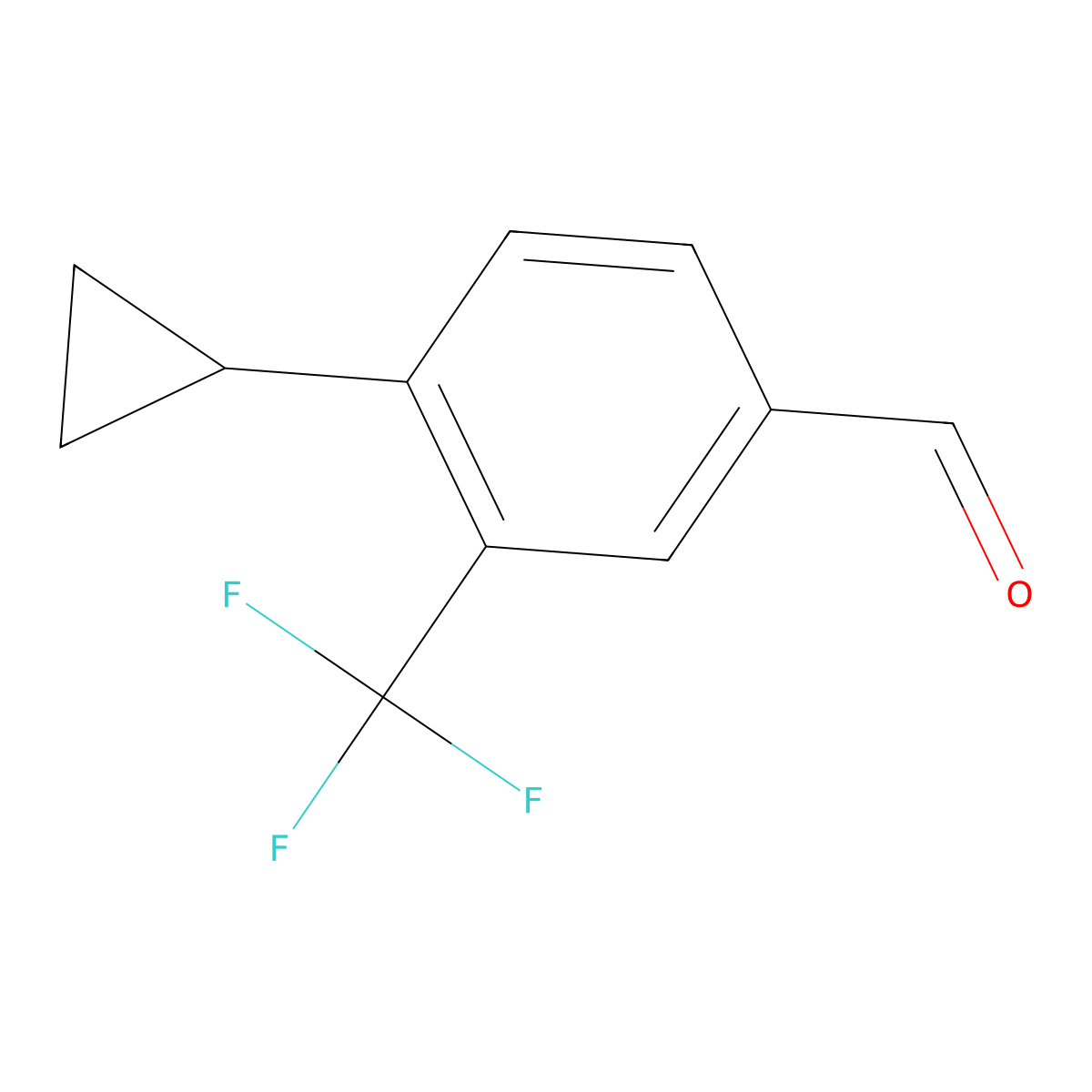 4-Cyclopropyl-3-(trifluoromethyl)benzaldehyde molecular structure, CAS 1554087-04-5